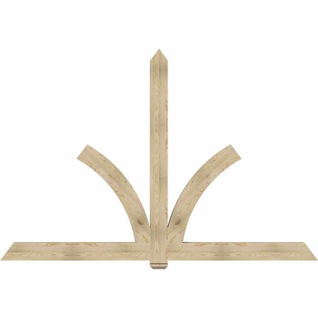 Ekena Millwork Redmond Rough Sawn Timber Gable Bracket, Douglas Fir, 108"W x 72"H x 4"D x 6"F, 16/12 Pitch GBW108X72X0406RED00RDF